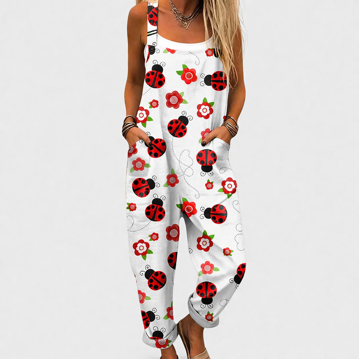 Salopette Lucette™ | Fleurs & Coccinelles