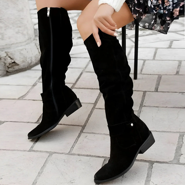 Eliza – Bottes Souples Élégantes en Aspect Suède