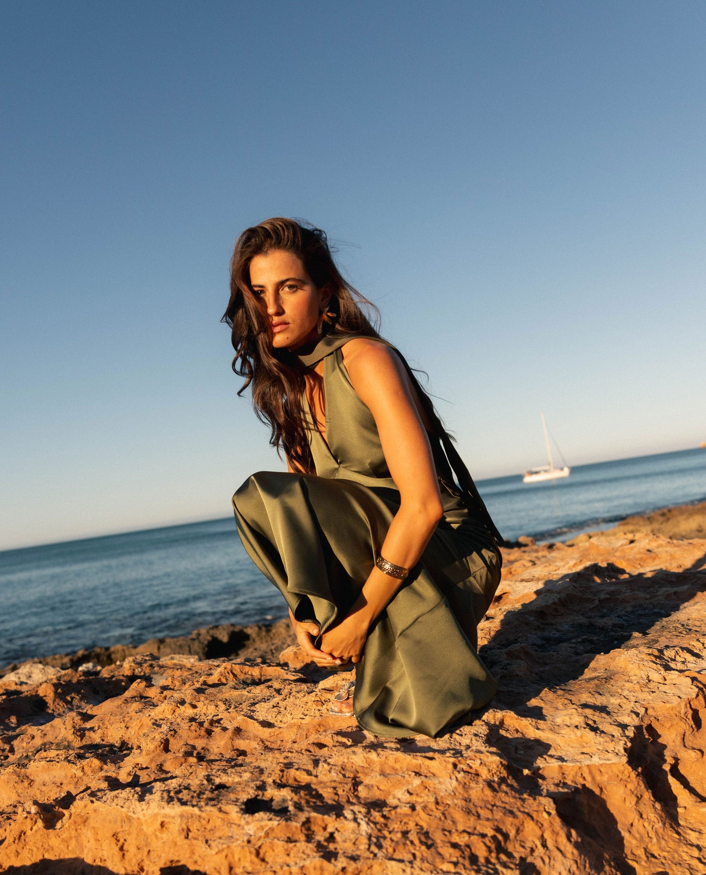 Robe Almudena vert olive