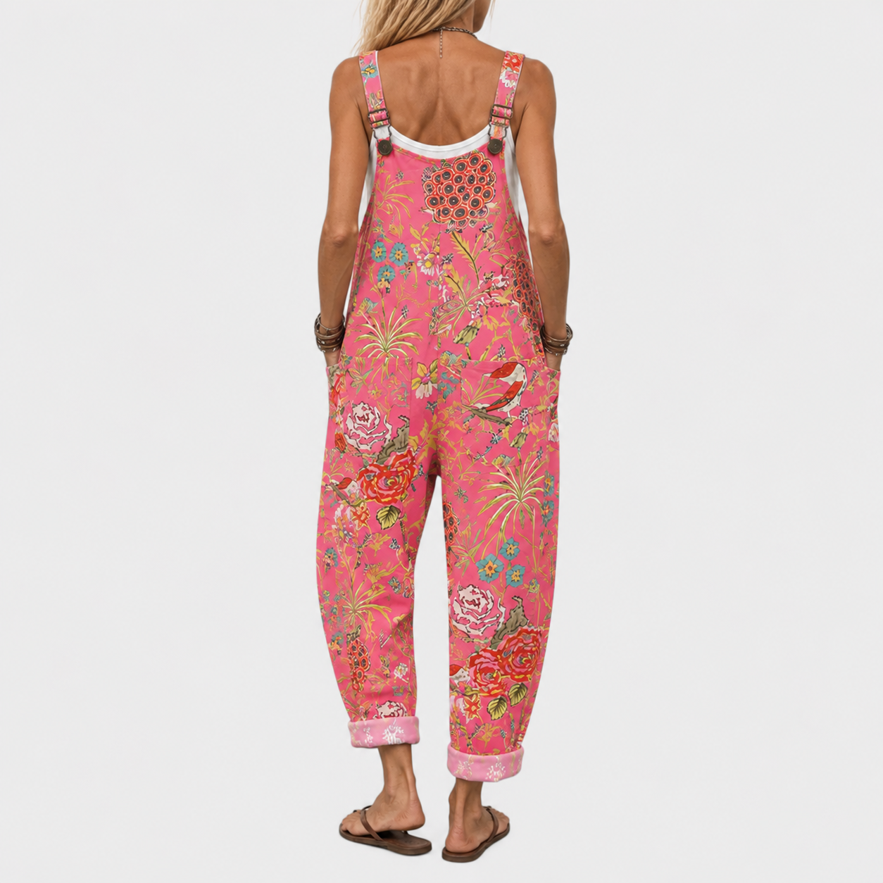 Salopette Émilienne™ | Motif Tropical Fleuri