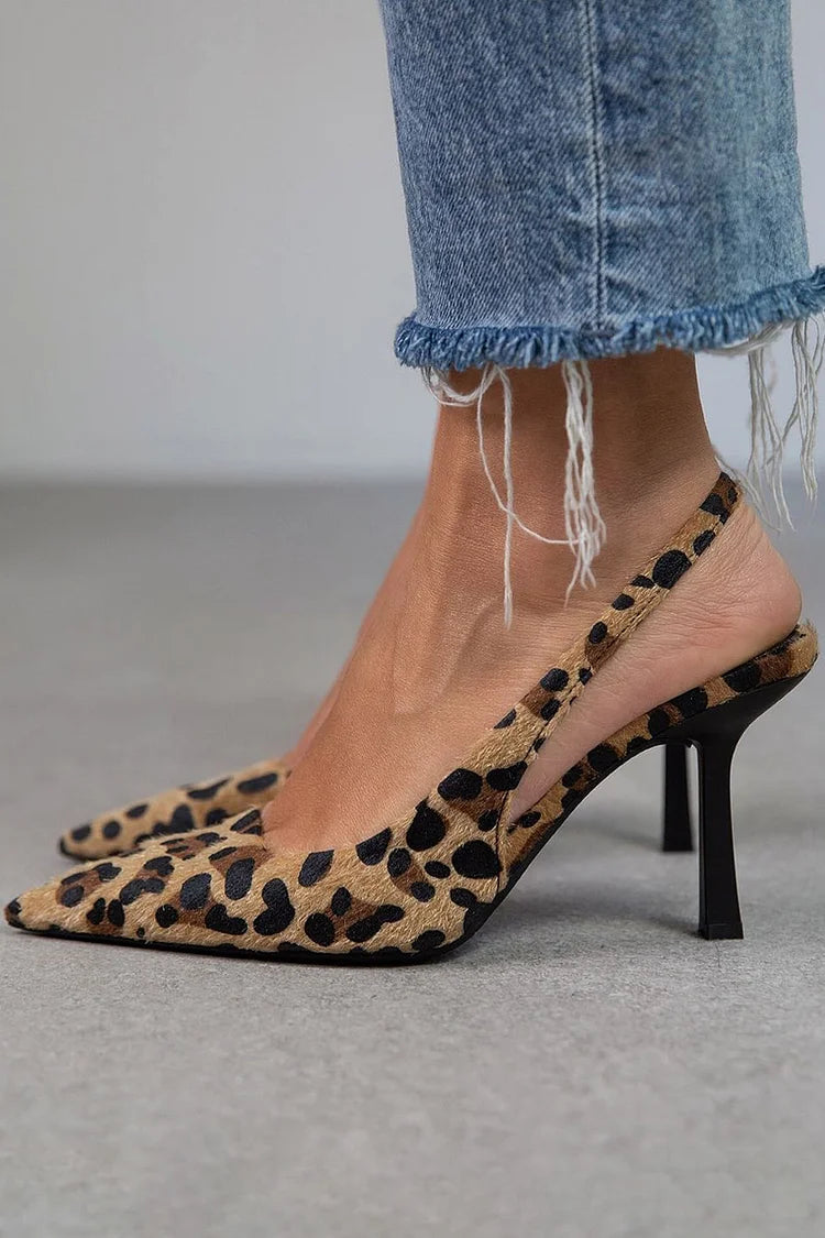 Maria – Slingbacks à Imprimé Léopard