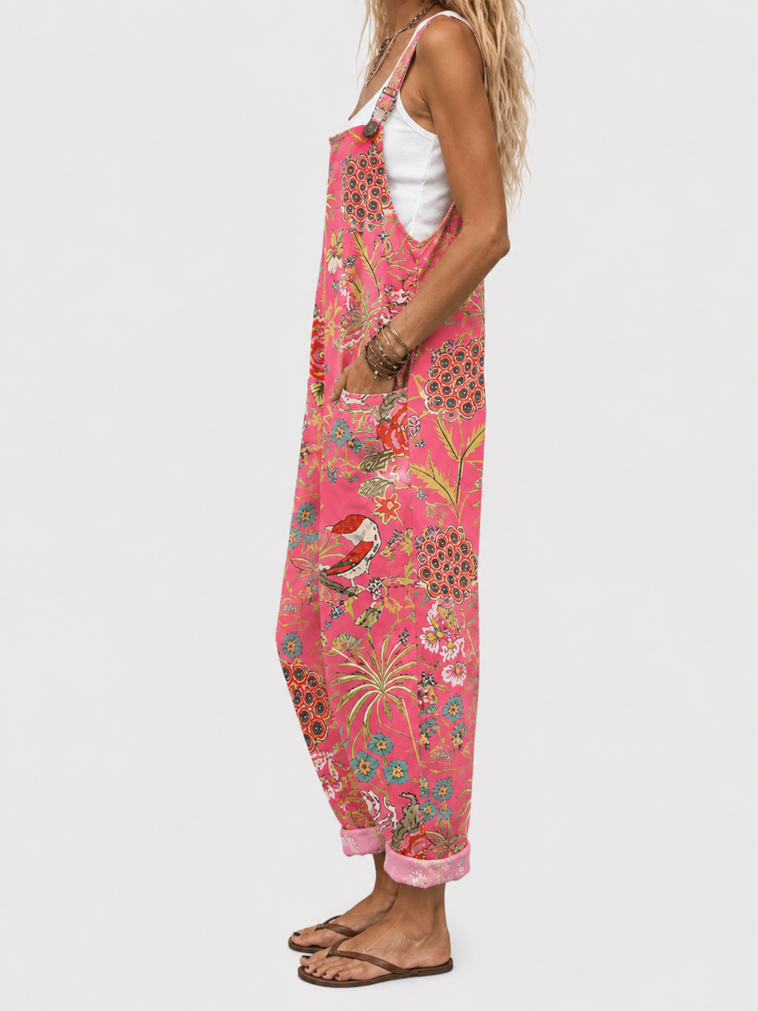 Salopette Émilienne™ | Motif Tropical Fleuri
