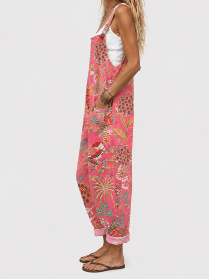 Salopette Émilienne™ | Motif Tropical Fleuri