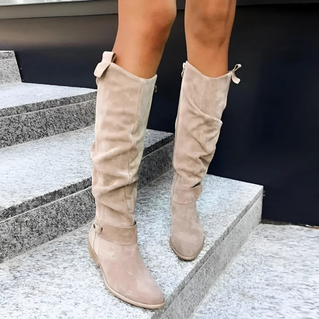 Eliza – Bottes Souples Élégantes en Aspect Suède