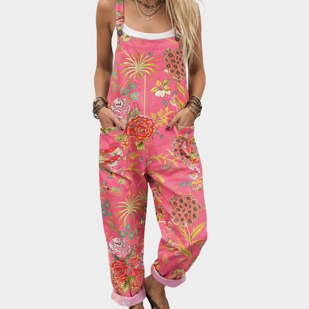 Salopette Émilienne™ | Motif Tropical Fleuri