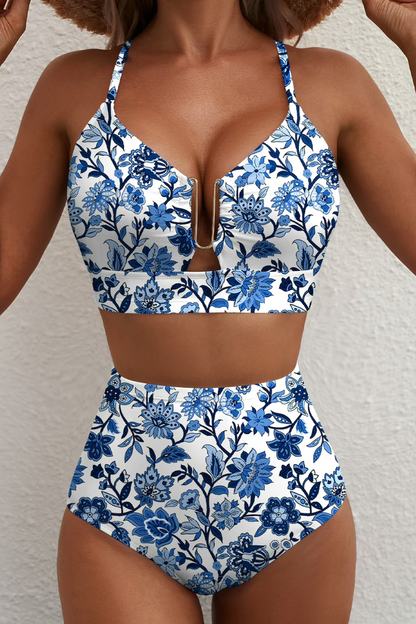 Léa | Bikini taille haute à carreaux