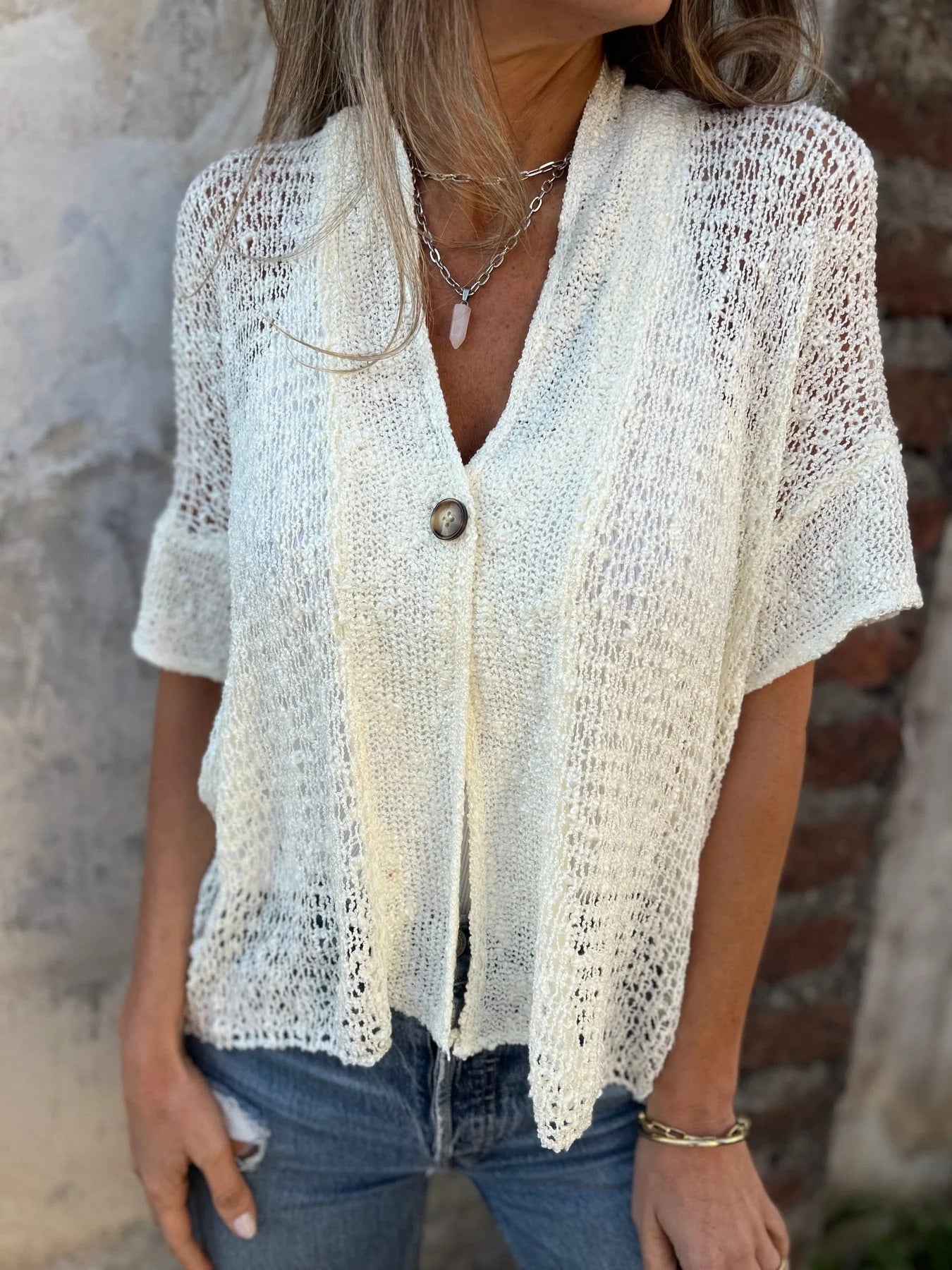 Camille™ | Gilet en maille ajourée