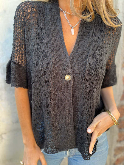 Camille™ | Gilet en maille ajourée