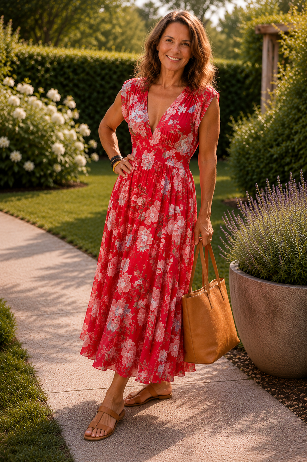 Adèle™ | Robe midi fleurie élégante