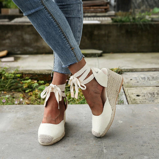 Isabella – Espadrilles Compensées Romantiques
