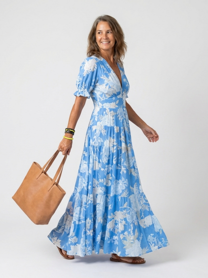 Adèle™ | Robe midi fleurie élégante