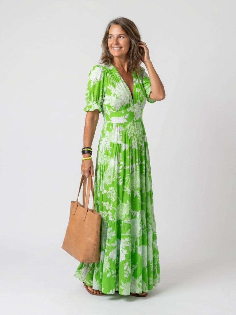 Adèle™ | Robe midi fleurie élégante