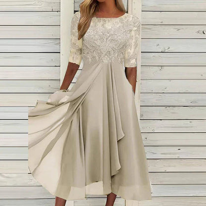 Seraphina – Robe de Soirée Élégante en Dentelle et Chiffon
