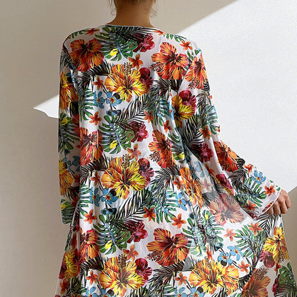 Lani | Bikini tropical avec détail noué et kimono assorti
