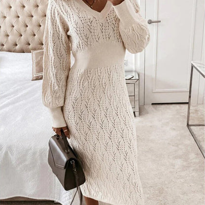 Amara – Robe Midi en Maille Texturée