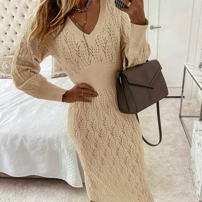 Amara – Robe Midi en Maille Texturée