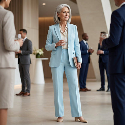 Ella – Tailleur Formel Bleu Céleste