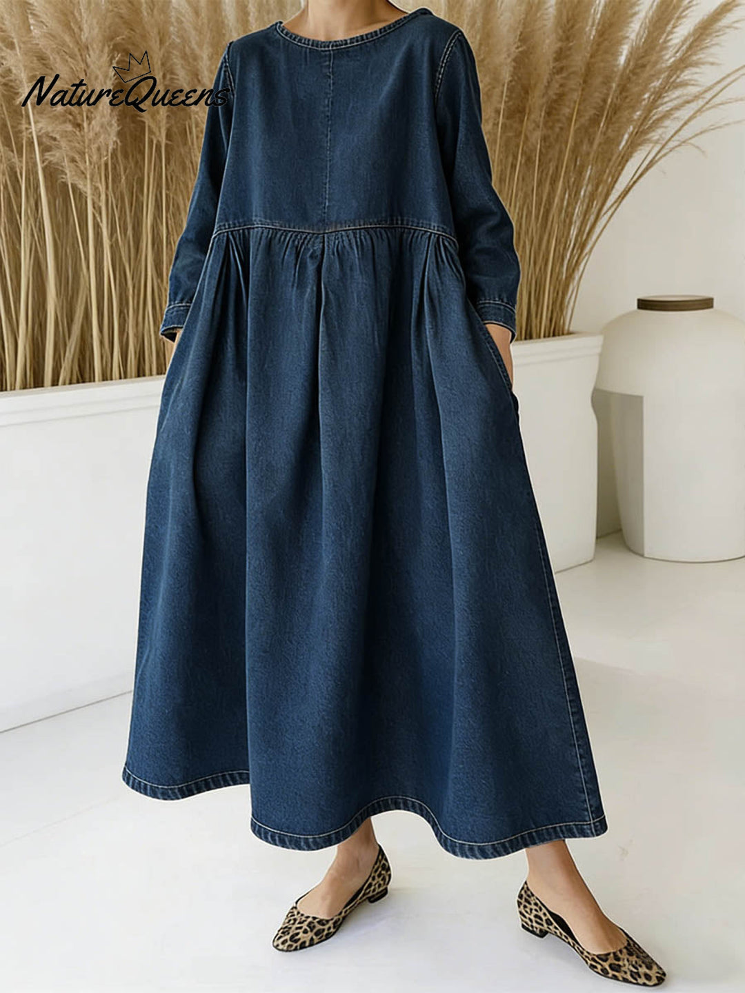 Skylar – Robe Maxi en Denim Décontractée à Coupe Large