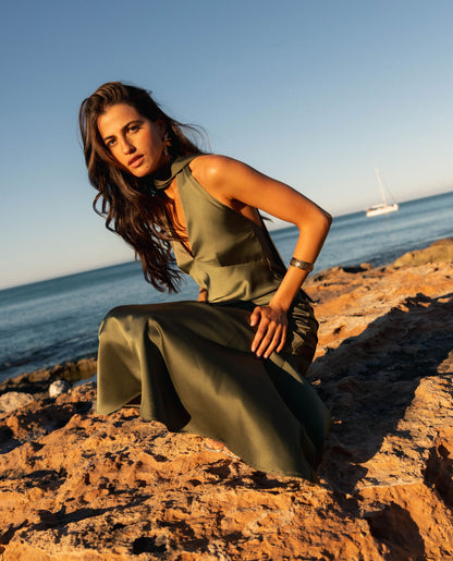 Robe Almudena vert olive
