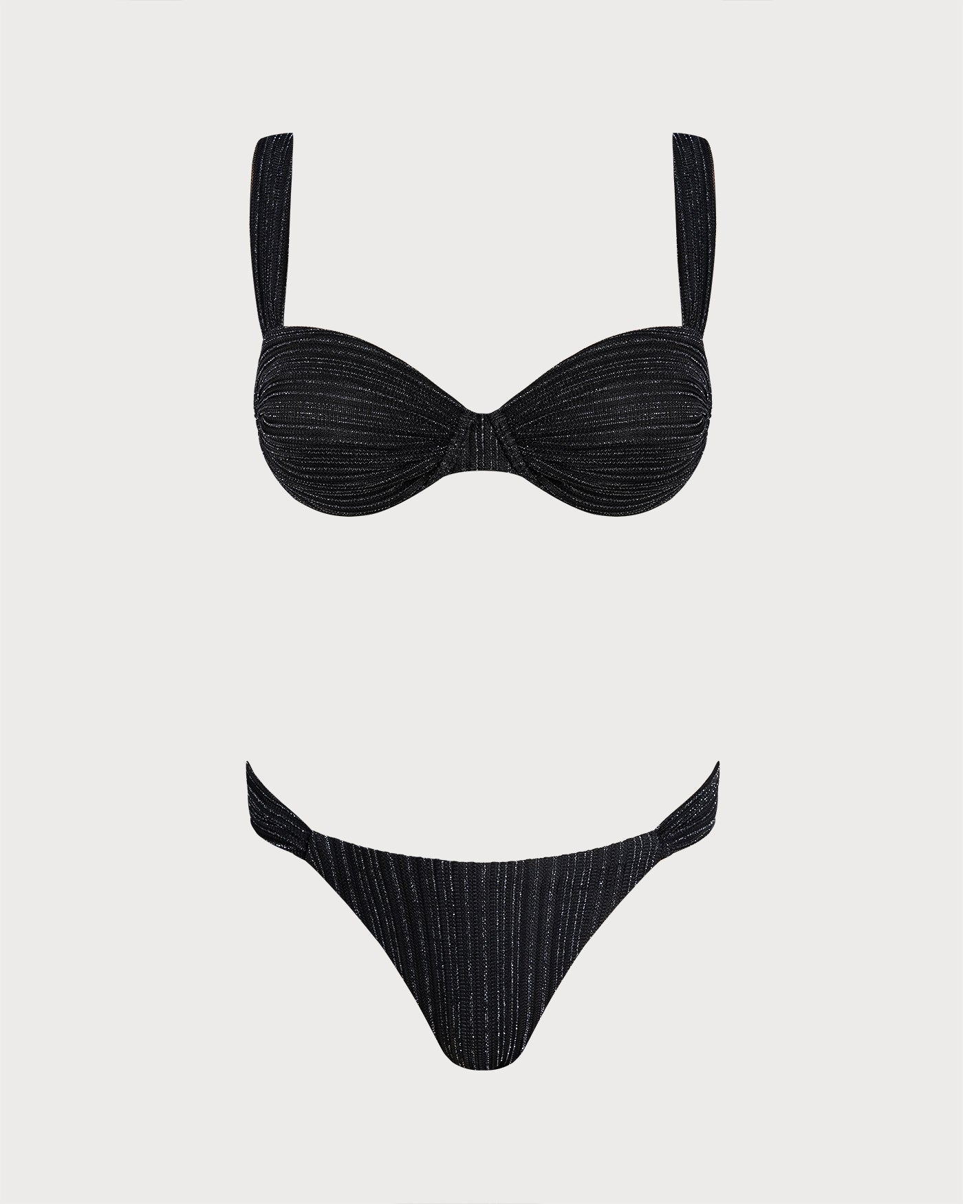 Ensemble de bikini noir à sequins avec armatures
