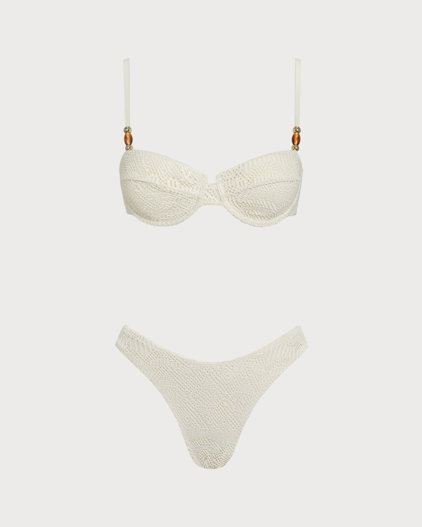 Ensemble trois pièces blanc texturé à armatures